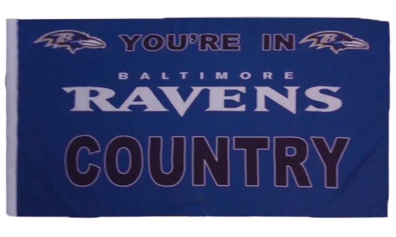 Baltimore Ravens Flag-3x5FT NFL Banner-100% polyester-gloves-champions-super bowl by flagsshop