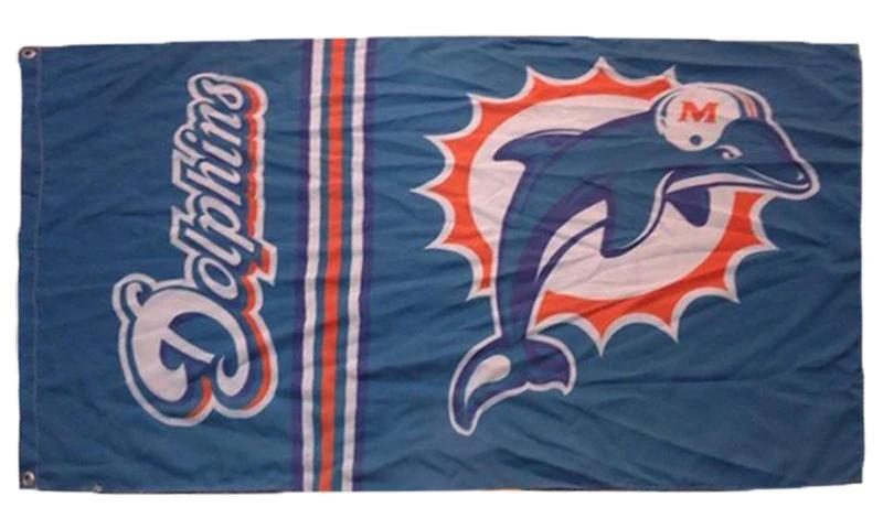 Miami Dolphins Flag-3x5FT NFL Banner-100% polyester-super bowl by flagsshop