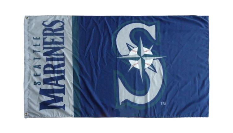 Seattle Mariners Flag-3x5FT Banner-100% polyester by flagsshop