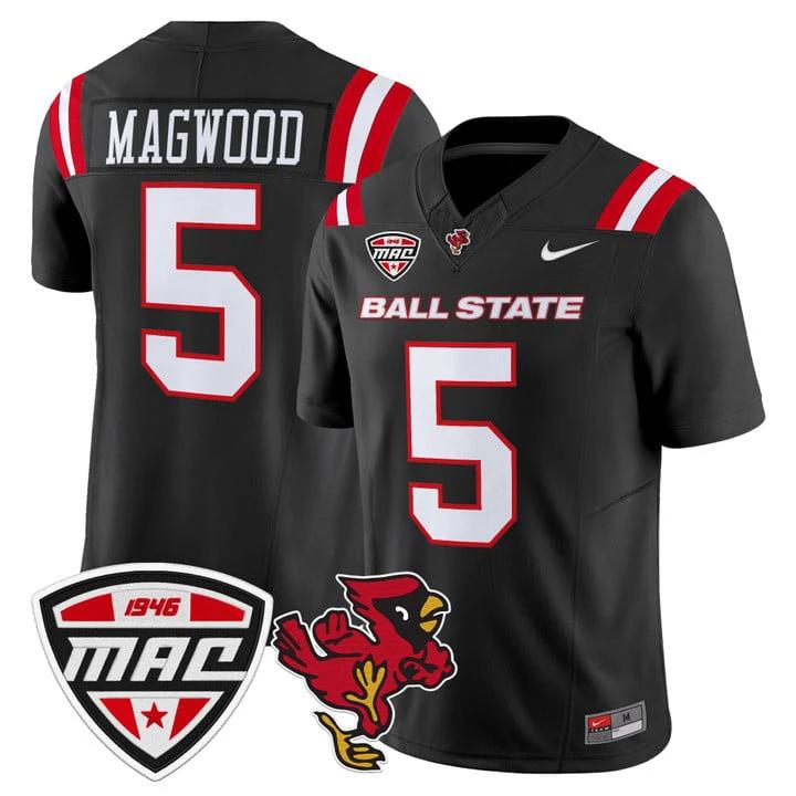 Qian Magwood Jersey #5 Ball State Cardinals 2025 Limited Stitched by My Store NCAA Football Jerseys