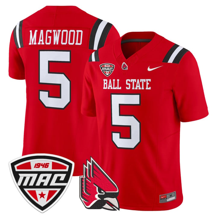 Qian Magwood Jersey #5 Ball State Cardinals 2025 Limited Stitched by My Store NCAA Football Jerseys