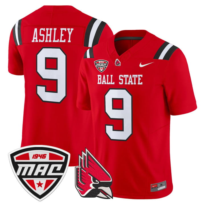 Qua Ashley Jersey #9 Ball State Cardinals 2025 Limited Stitched by My Store NCAA Football Jerseys