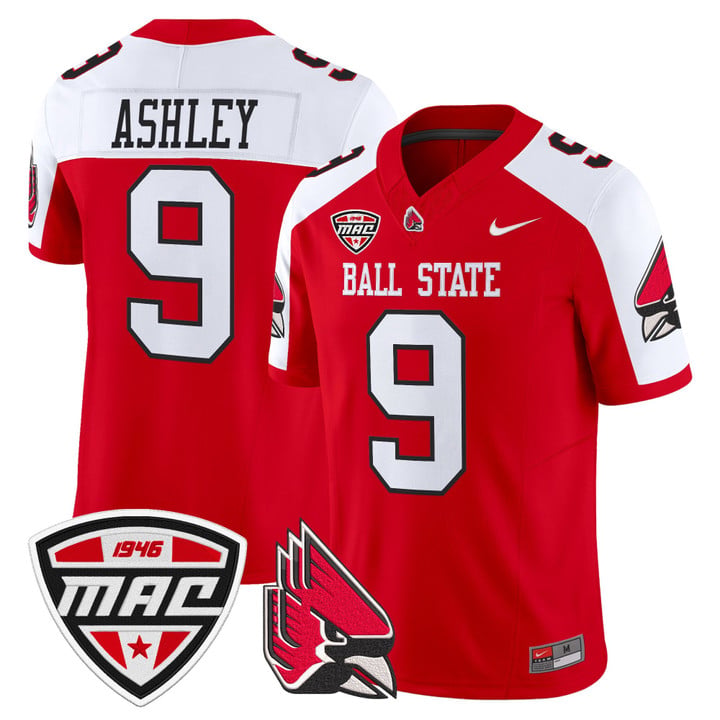 Qua Ashley Jersey #9 Ball State Cardinals 2025 Limited Stitched by My Store NCAA Football Jerseys
