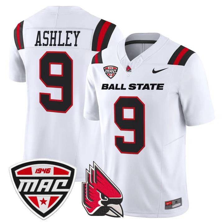 Qua Ashley Jersey #9 Ball State Cardinals 2025 Limited Stitched by My Store NCAA Football Jerseys