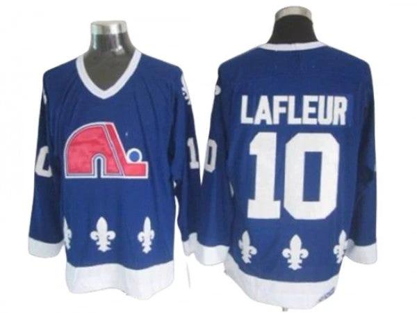 Quebec Nordiques #10 Guy Lafleur Blue Vintage CCM Jersey by Hockey David