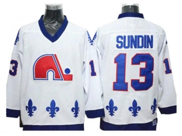 Quebec Nordiques #13 Mats Sundin White Vintage CCM Jersey by Hockey David