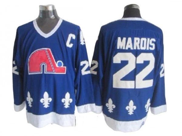 Quebec Nordiques #22 Mario Marois Blue Vintage CCM Jersey by Hockey David