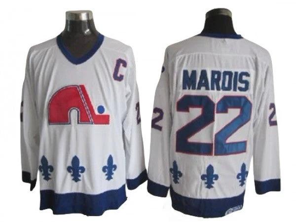Quebec Nordiques #22 Mario Marois White Vintage CCM Jersey by Hockey David