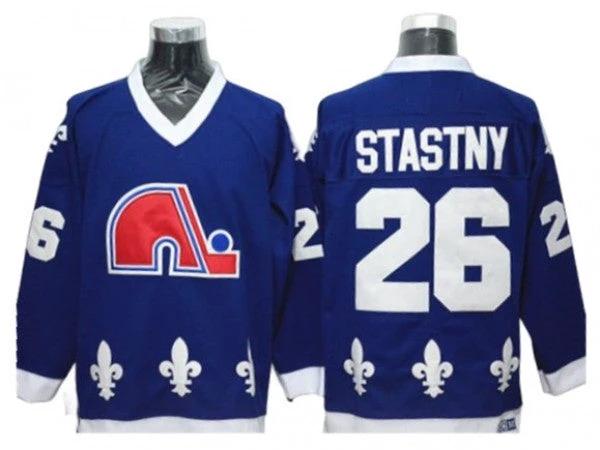 Quebec Nordiques #26 Peter Stastny Blue Vintage CCM Jersey by Hockey David
