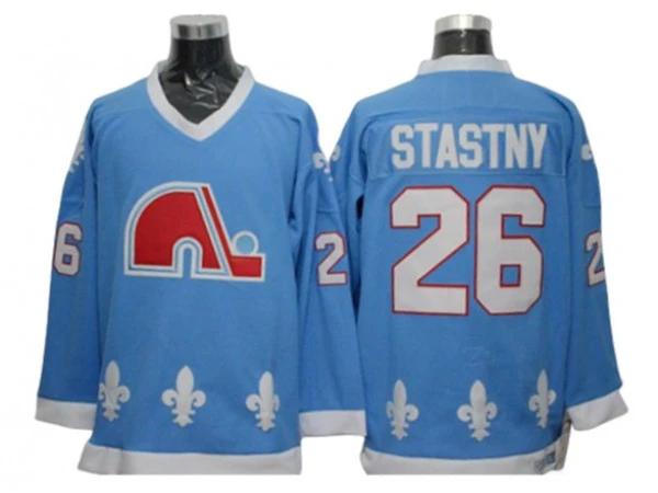 Quebec Nordiques #26 Peter Stastny Light Blue Vintage CCM Jersey by Hockey David