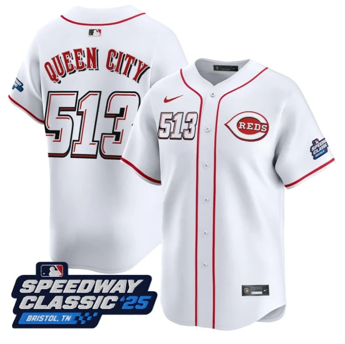 Queen City Jersey #513 Cincinnati Reds Speedway Classic Limited Stitched White by My Store