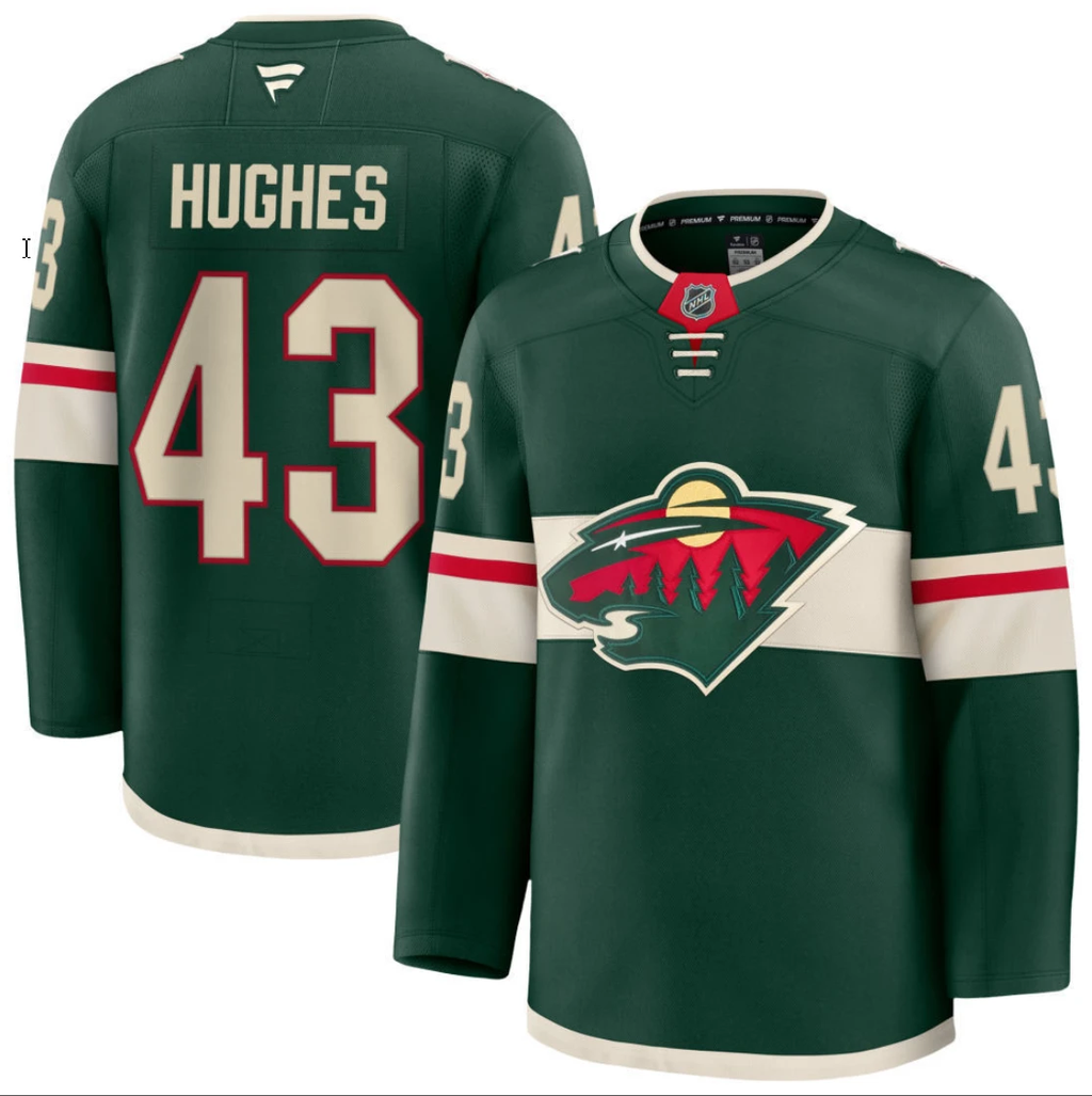 Quinn Hughes Jersey #43 Minnesota Wild 2026 Premium Stitched Green by Hockey David