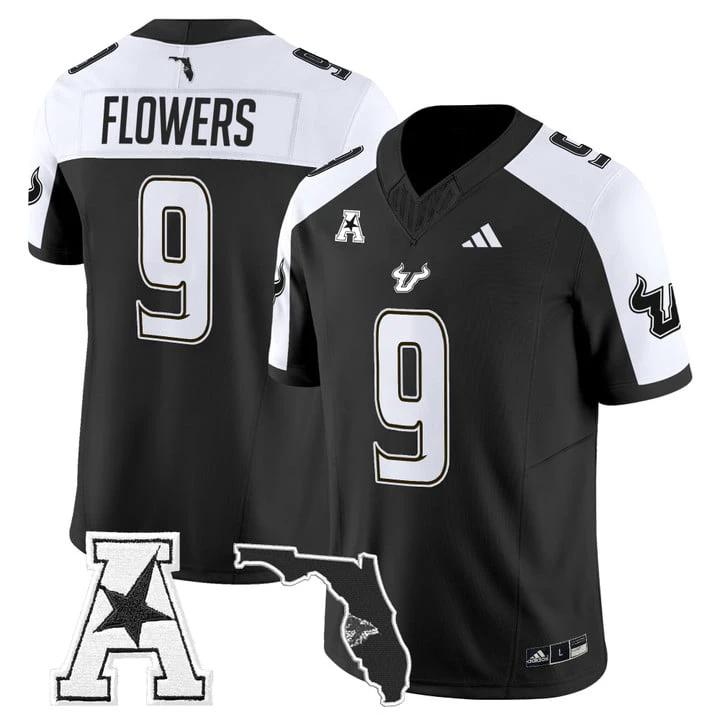 Quinton Flowers Jersey #9 South Florida Bulls 2025 Limited Stitched by My Store NCAA Football Jerseys
