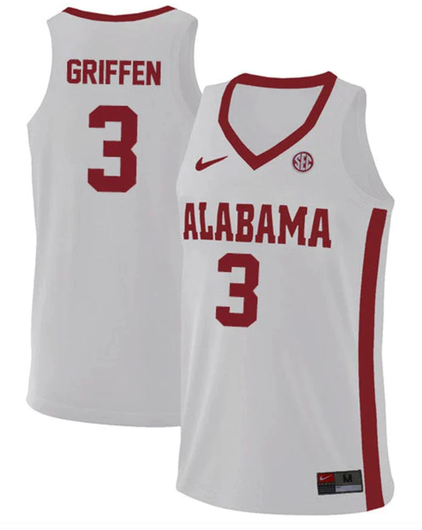 Rylan Griffen Jersey Alabama Crimson Tide College Basketball Replica White #3 by My store basketball