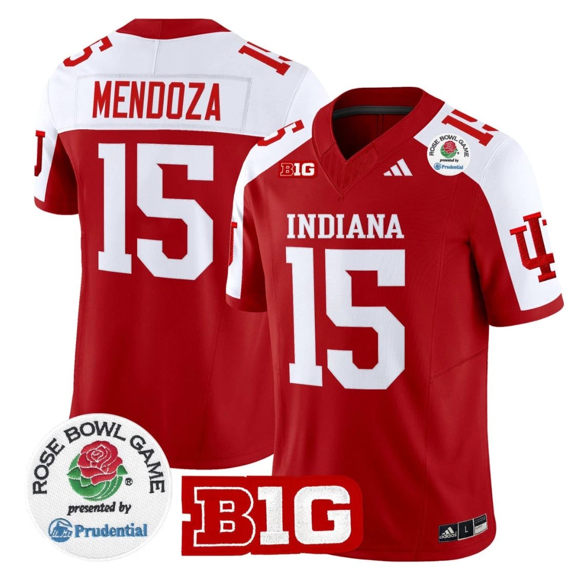 #15 Fernando Mendoza Jersey Indiana Hoosiers 2026 Rose Bowl Stitched by My Store NCAA Football Jerseys