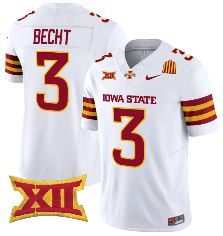 Rocco Becht Jersey #3 Iowa State Cyclones Vapor Limited College Football Stitched White by My Store