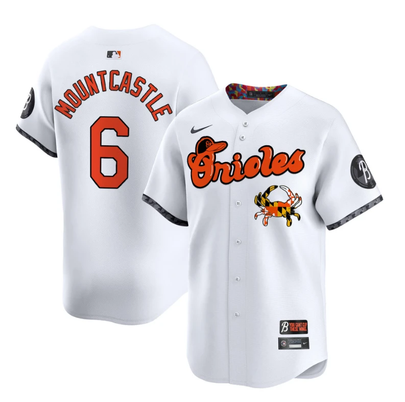 Ryan Mountcastle Jersey #6 Baltimore Orioles Maryland Blue Crab Vapor Stitched White by My Store