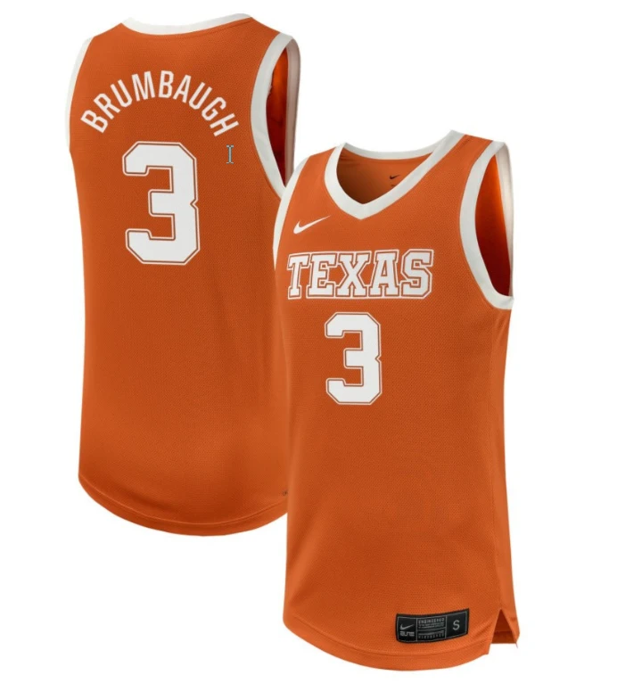 Rowan Brumbaugh Jersey #3 Texas Longhorns NIL Basketball Texas Orange by My store basketball