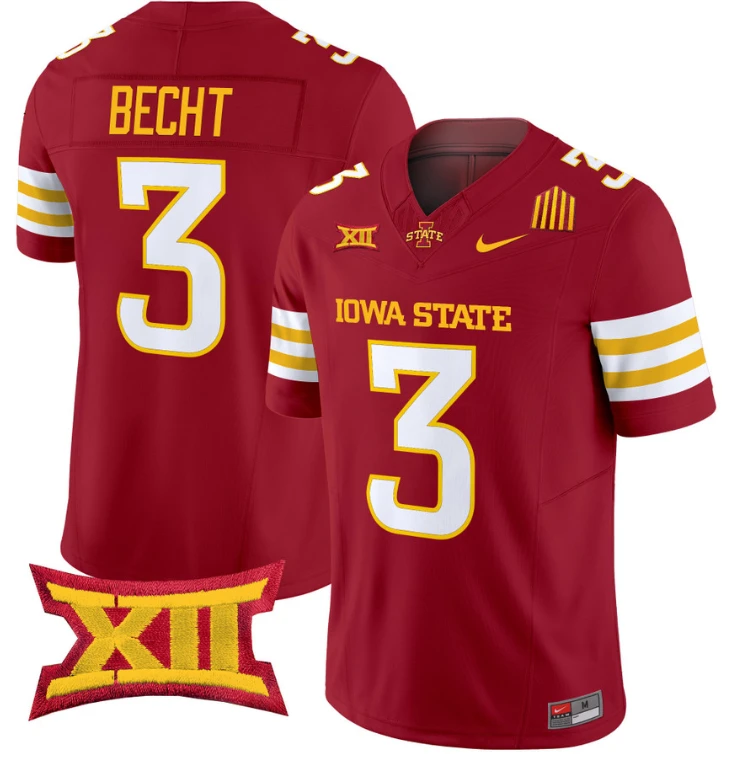 Rocco Becht Jersey #3 Iowa State Cyclones Vapor Limited College Football Stitched Cardinal by My Store