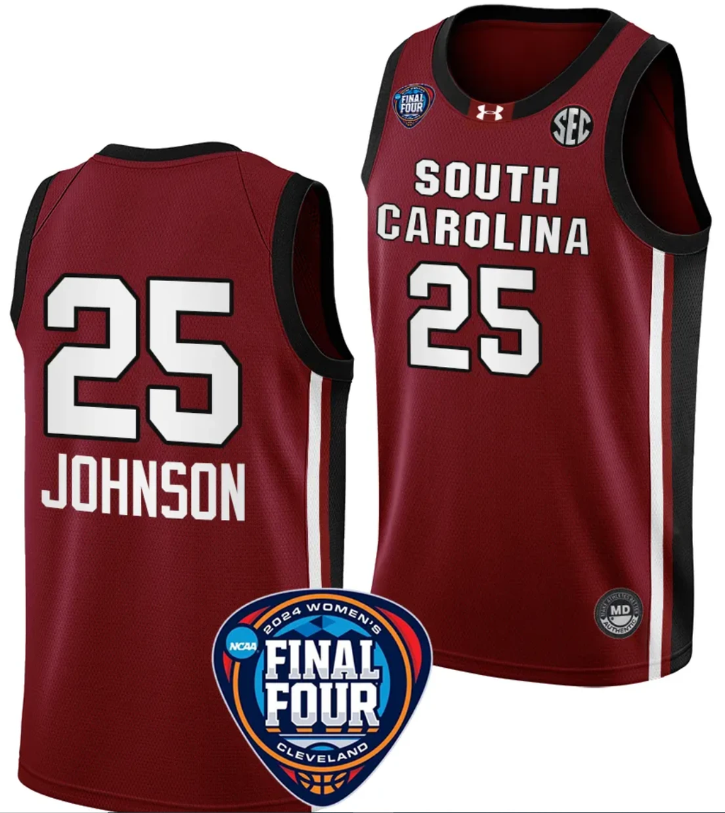Raven Johnson Jersey #25 South Carolina Gamecocks Basketball 2024 NCAA March Madness Final Four Garnet by My store basketball
