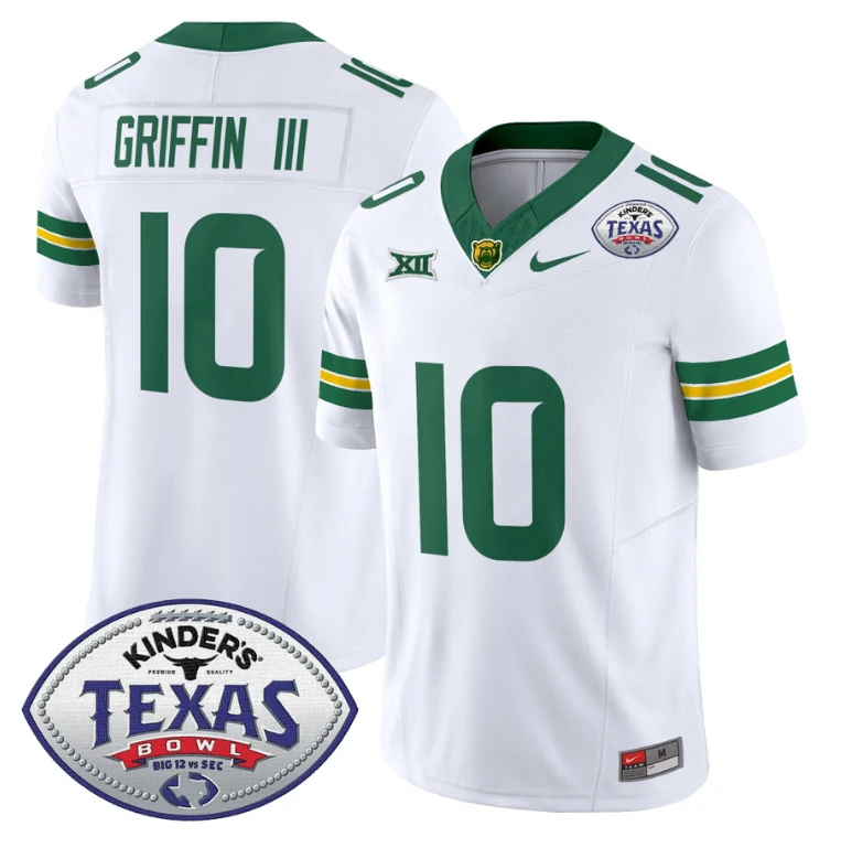 Robert Griffin III Jersey #10 Baylor Bears 2024 Texas Bowl Patch White by My Store