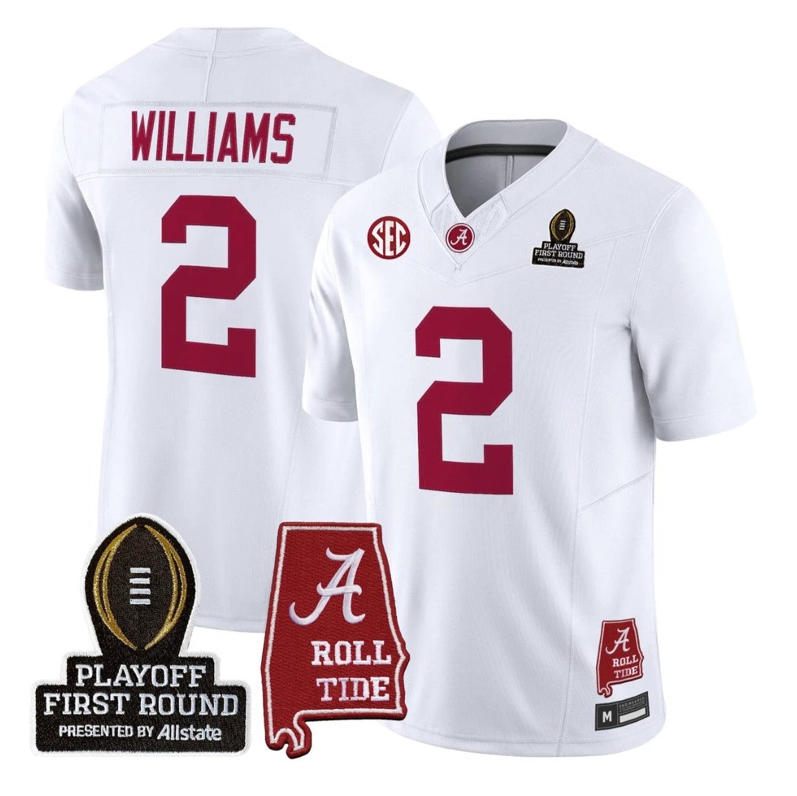 Ryan Williams Jersey #2 Alabama Crimson 2025 Playoff First Round Stitched by My Store NCAA Football Jerseys