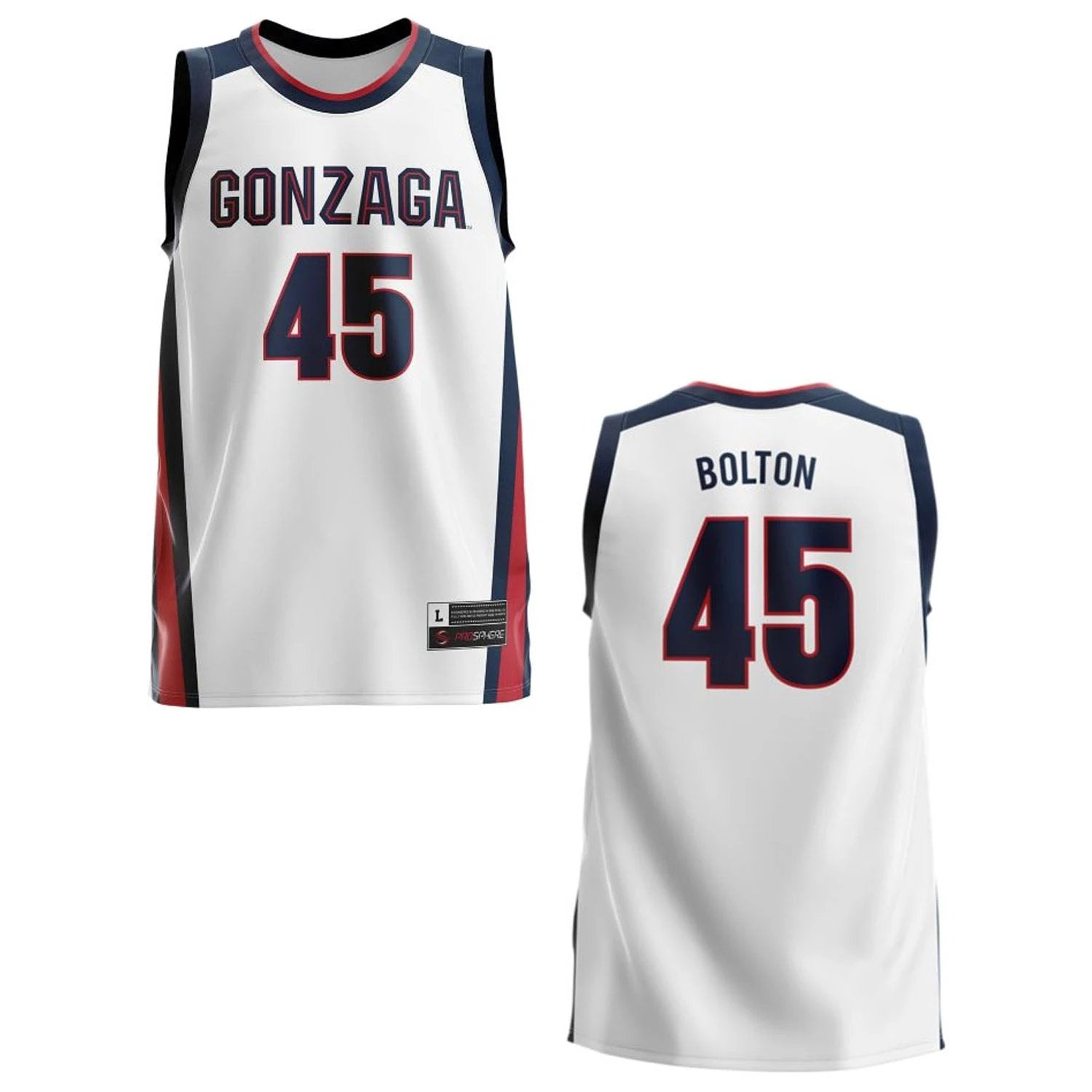 Rasir Bolton Jersey Gonzaga Bulldogs College Basketball Navy #451 by My store basketball