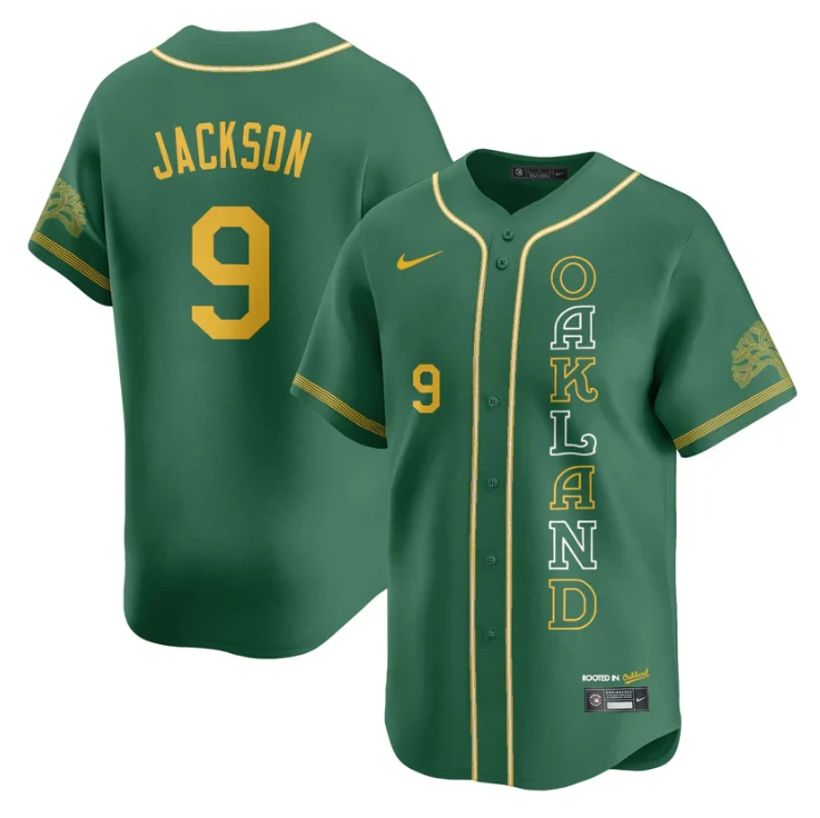 Reggie Jackson Jersey #9 Oakland Athletics City Connect Concept Stitched Green by My Store