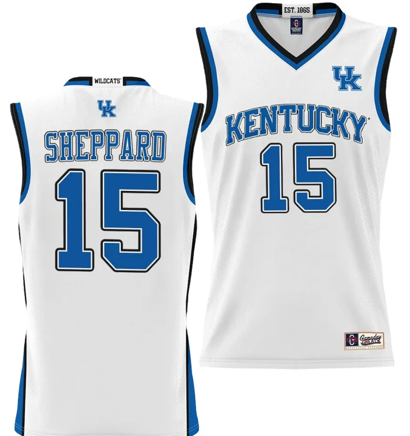 Reed Sheppard Jersey #15 Kentucky Wildcats NIL College Basketball Lightweight White by My store basketball