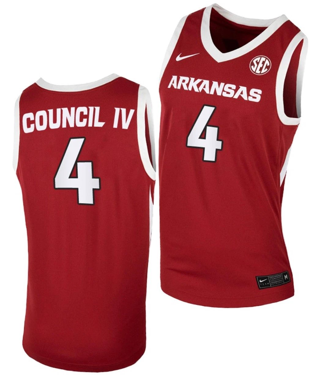 Ricky Council IV Jersey Arkansas Razorbacks College Basketball #4 by My store basketball