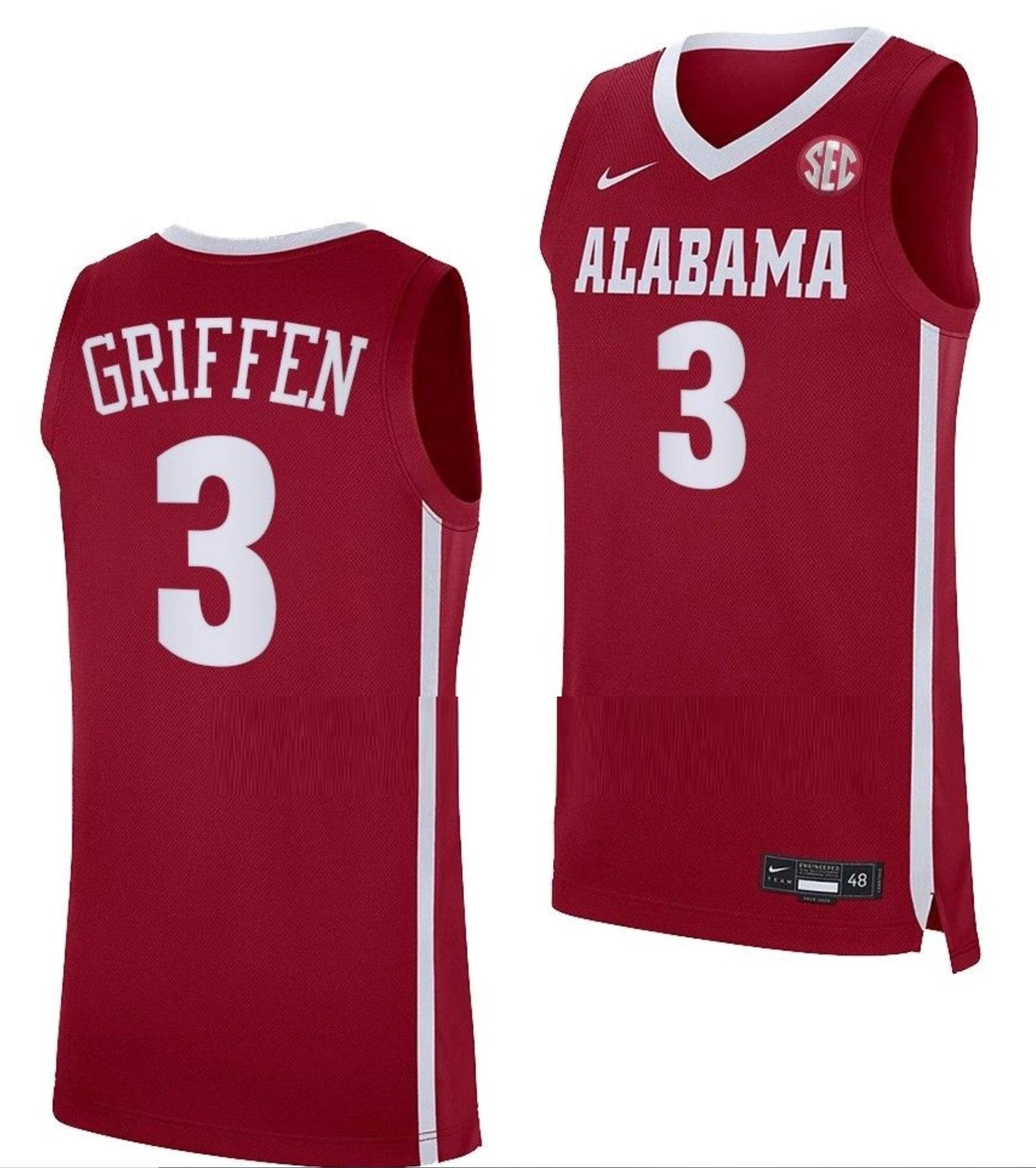 Rylan Griffen Jersey Alabama Crimson Tide College Basketball Crimson #3 by My store basketball