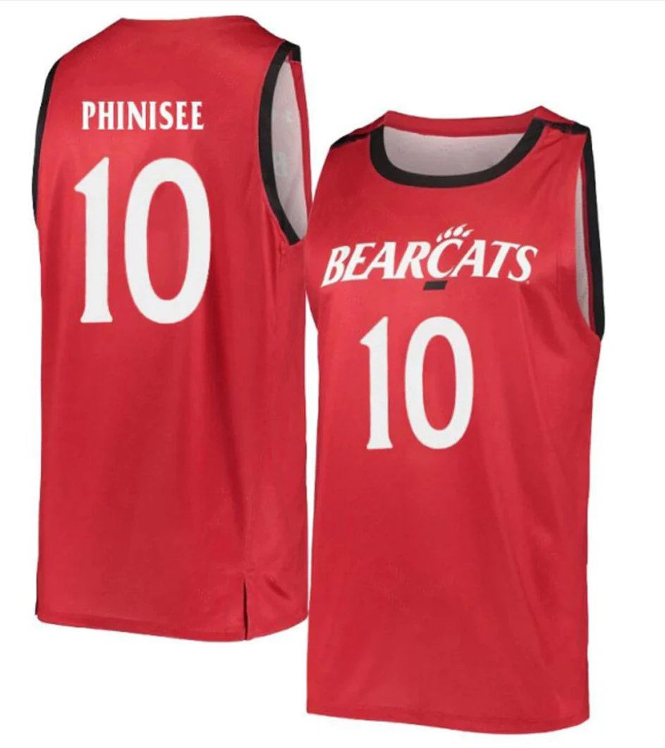 Rob Phinisee Jersey Cincinnati Bearcats College Basketball Red #10 by My store basketball