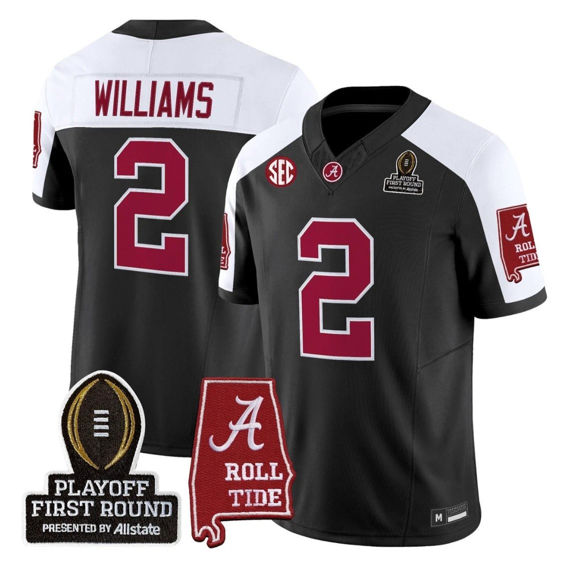 Ryan Williams Jersey #2 Alabama Crimson 2025 Playoff First Round Stitched by My Store NCAA Football Jerseys