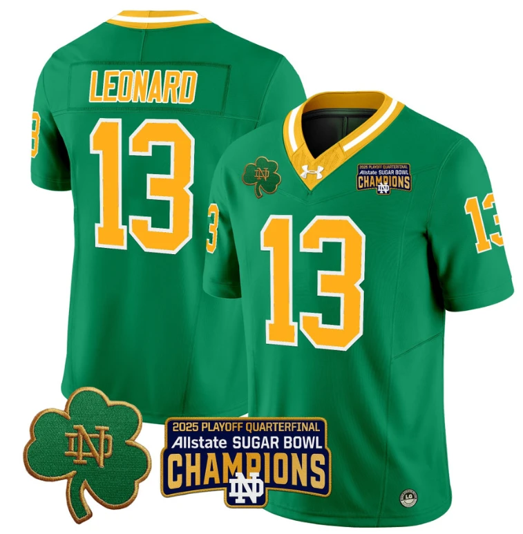 Riley Leonard Jersey #13 Notre Dame 2025 Sugar Bowl Champions Throwback by My Store