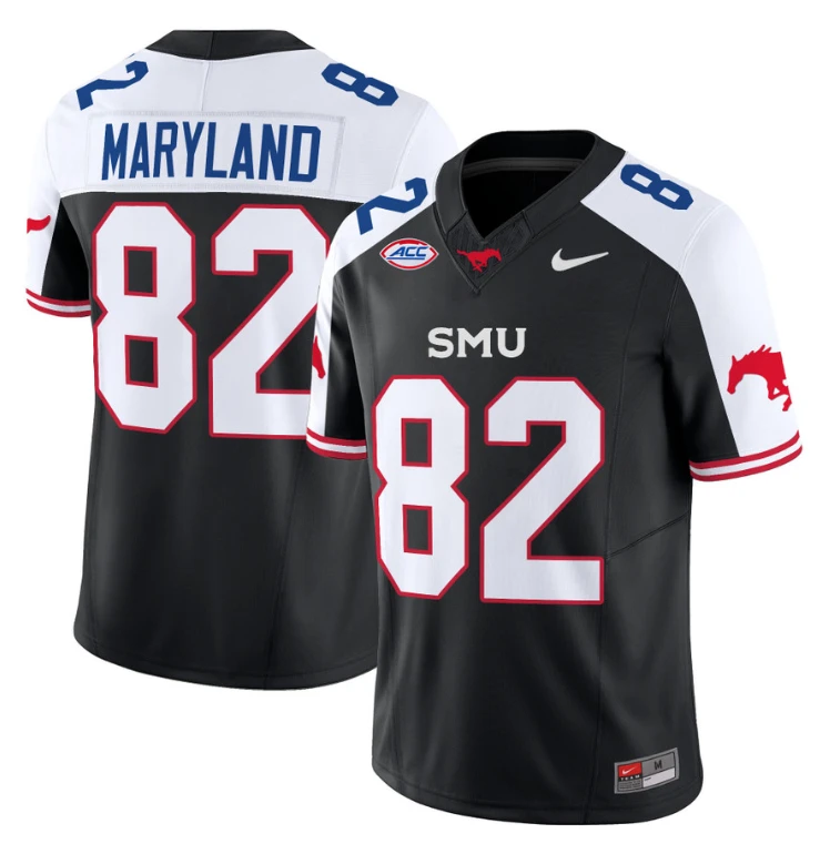 RJ Maryland Jersey #82 SMU Mustangs Icy College Football Vapor Limited Black Alternate by My Store