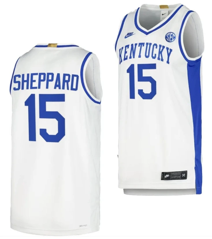 Reed Sheppard Kentucky Wildcats Basketball White Jersey -All Stitched by My store basketball
