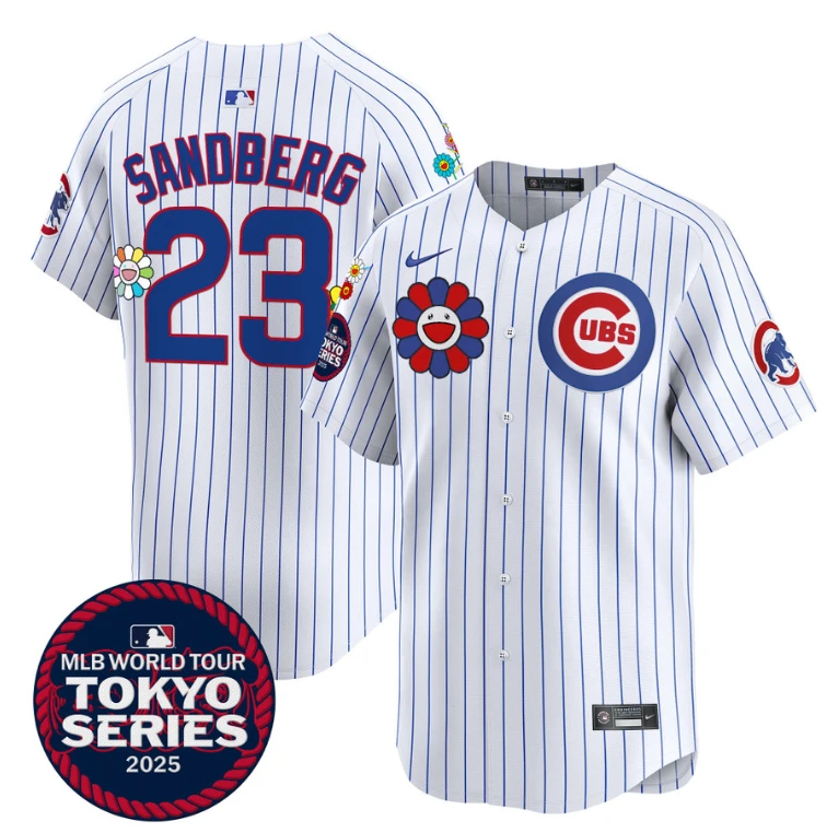 Ryne Sandberg Jersey #23 Chicago Cubs Tokyo Series 2025 Vapor Premier Limited Stitched Pinstripe by My Store