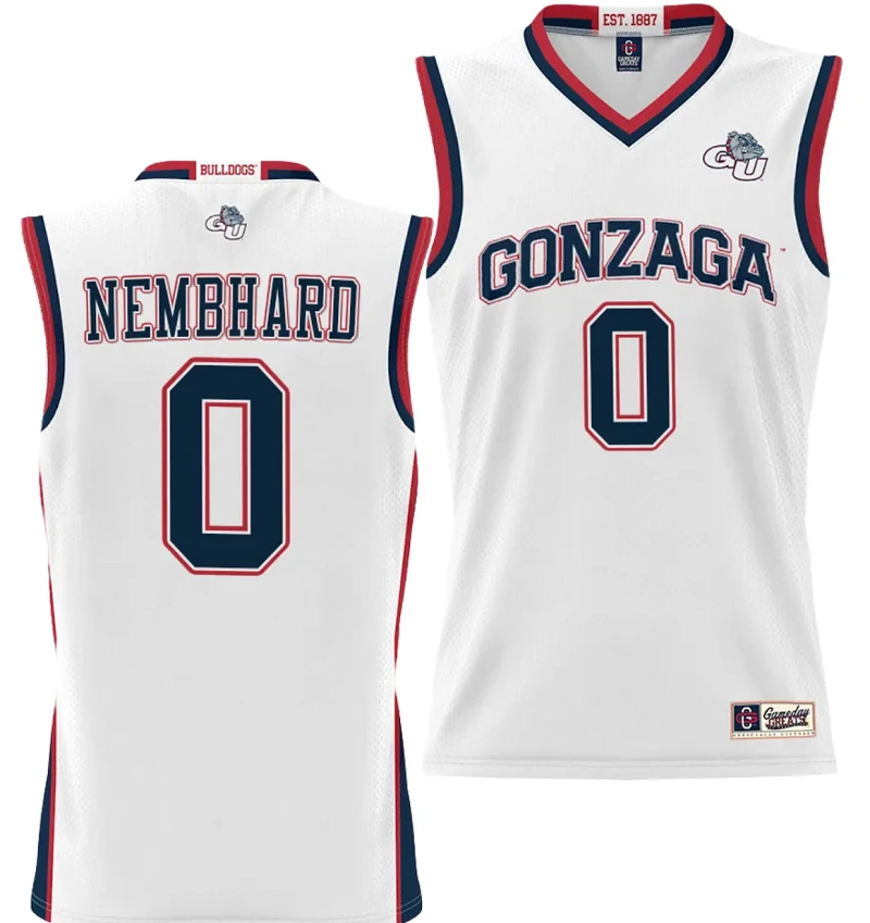 Ryan Nembhard Jersey #0 Gonzaga Bulldogs NIL College Basketball Lightweight White by My store basketball
