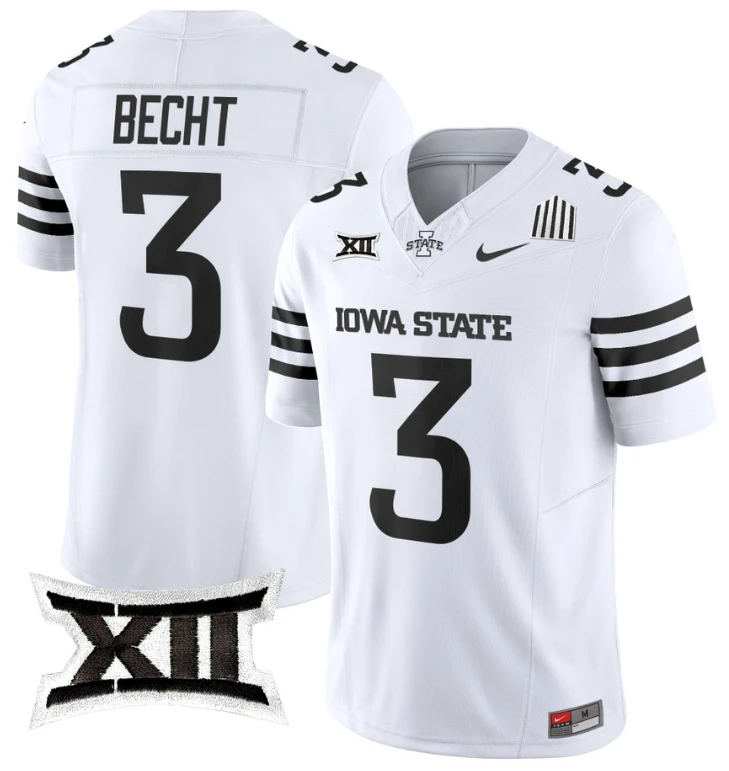 Rocco Becht Jersey #3 Iowa State Cyclones Vapor Limited College Football Stitched White Limited by My Store