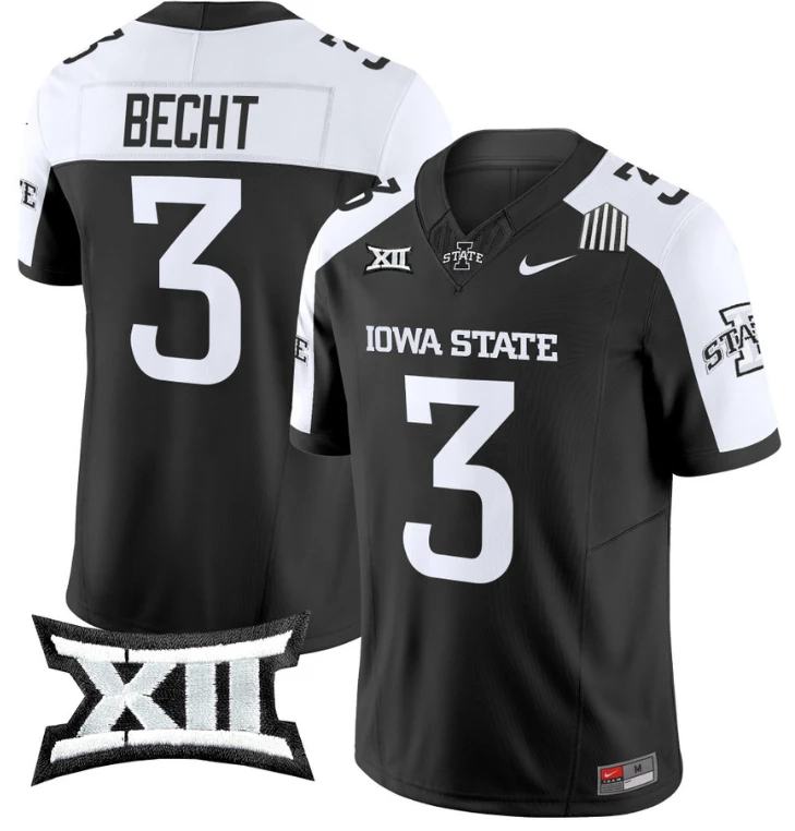 Rocco Becht Jersey #3 Iowa State Cyclones Vapor Limited College Football Stitched Black Alternate by My Store