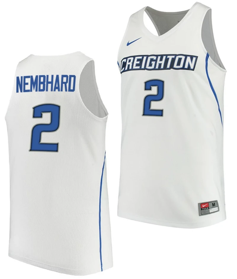 Ryan Nembhard Jersey #2 Creighton Bluejays College Basketball Performance White by My store basketball