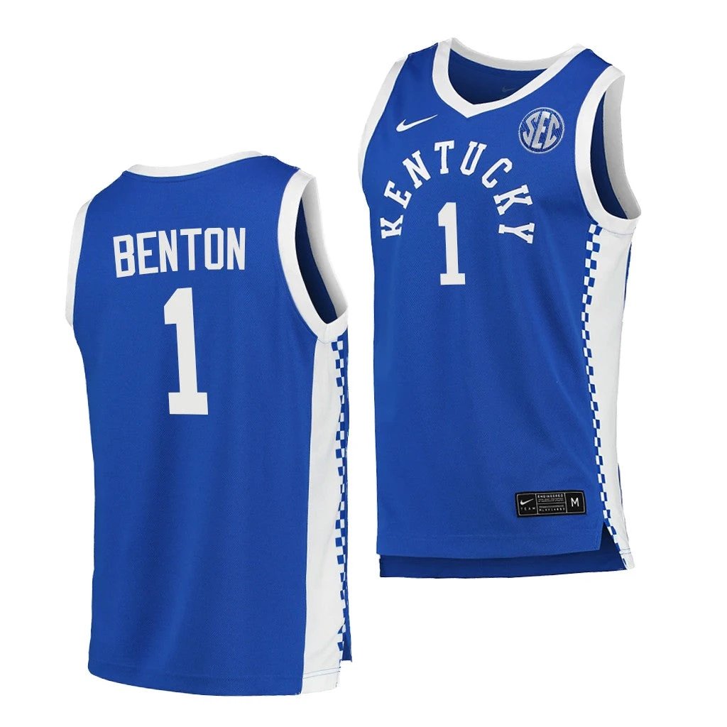Robyn Benton Jersey Kentucky Wildcats College Basketball NCAA eligibility Jersey 2023 WNBA Draft Blue #1 by My store basketball