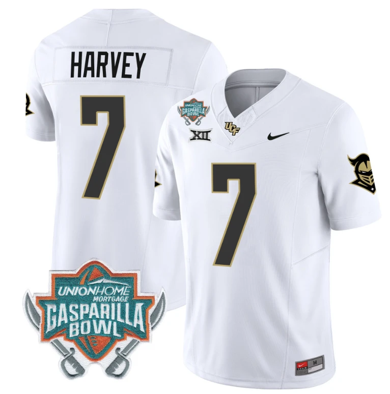 RJ Harvey Jersey #7 UCF Knights Unionhome Patch Vapor Football Stitched White by My Store