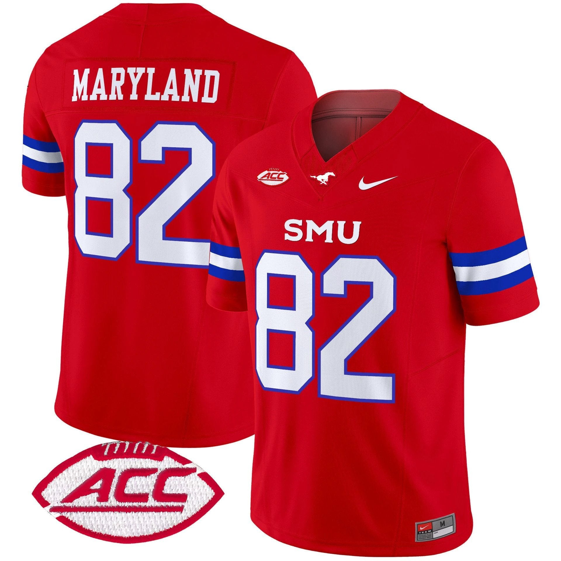RJ Maryland Jersey #82 SMU Mustangs 2025 Vapor Limited Stitched by My Store NCAA Football Jerseys