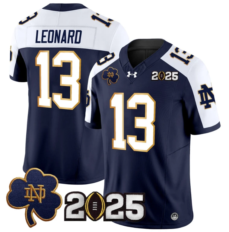 Riley Leonard Jersey #13 Notre Dame 2025 CFP Final Patch Navy ALternate by My Store