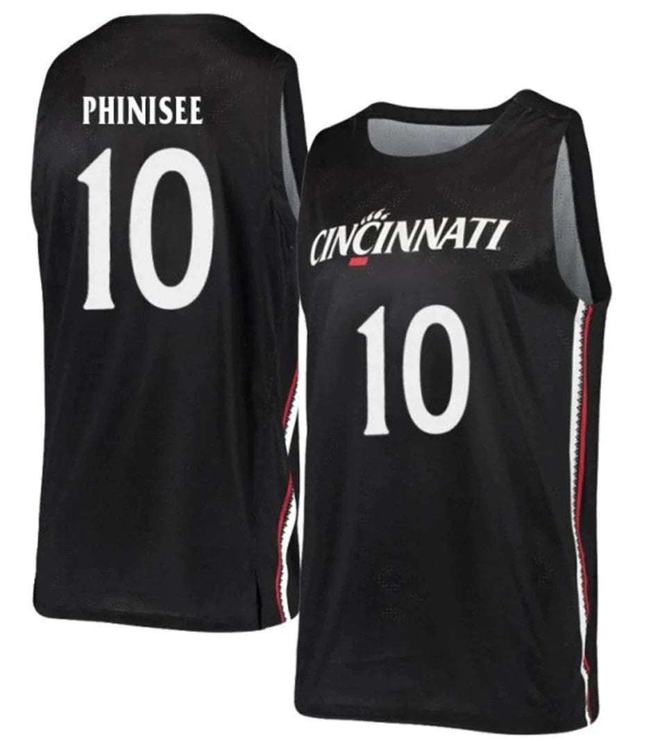 Rob Phinisee Jersey Cincinnati Bearcats College Basketball Black #10 by My store basketball