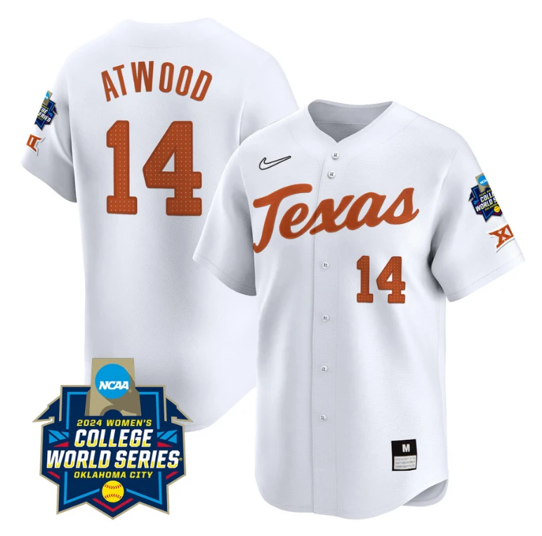 Reese Atwood Jersey #14 Texas AM Aggies 2024 College World Series Patch Vapor Premier Limited NCAA Baseball Stitched White by My Store