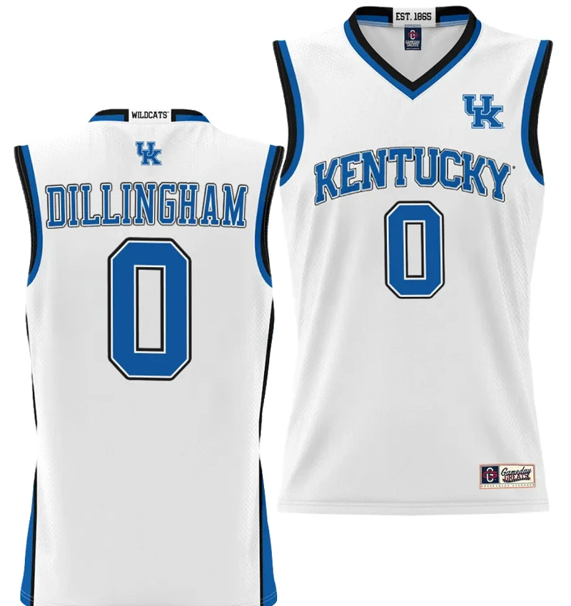 Rob Dillingham Jersey #0 Kentucky Wildcats NIL College Basketball Lightweight White by My store basketball