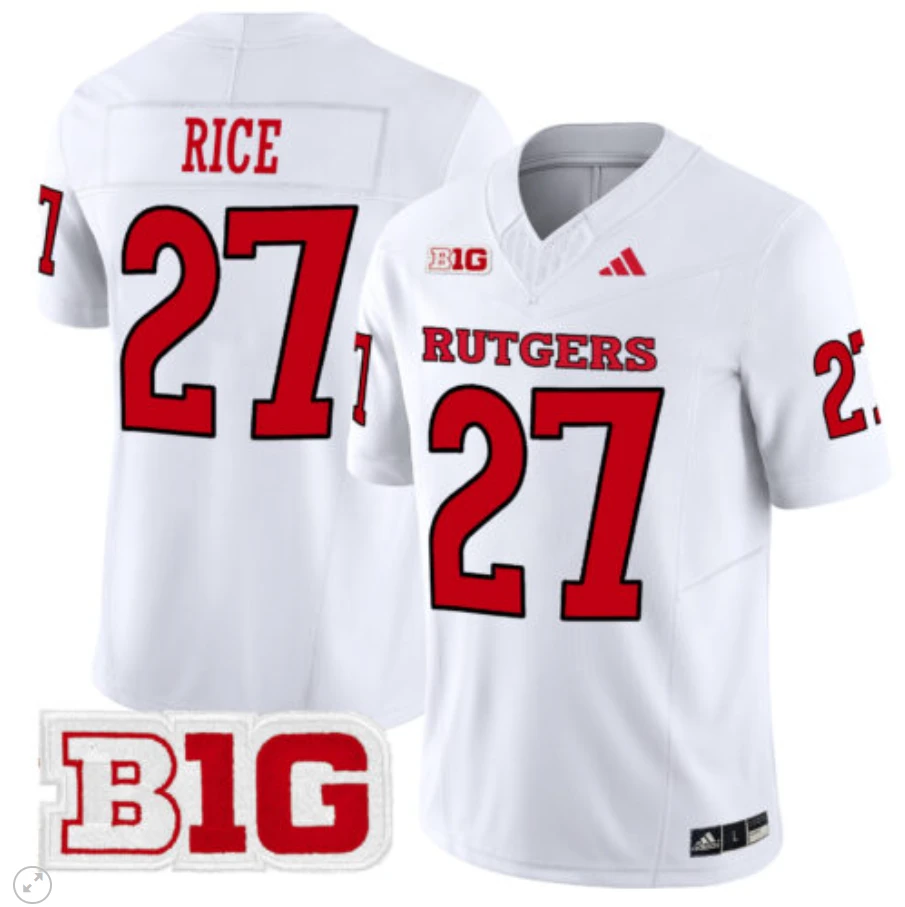 Ray Rice Jersey #27 Rutgers Scarlet Knights Vapor Limited Football White by My Store