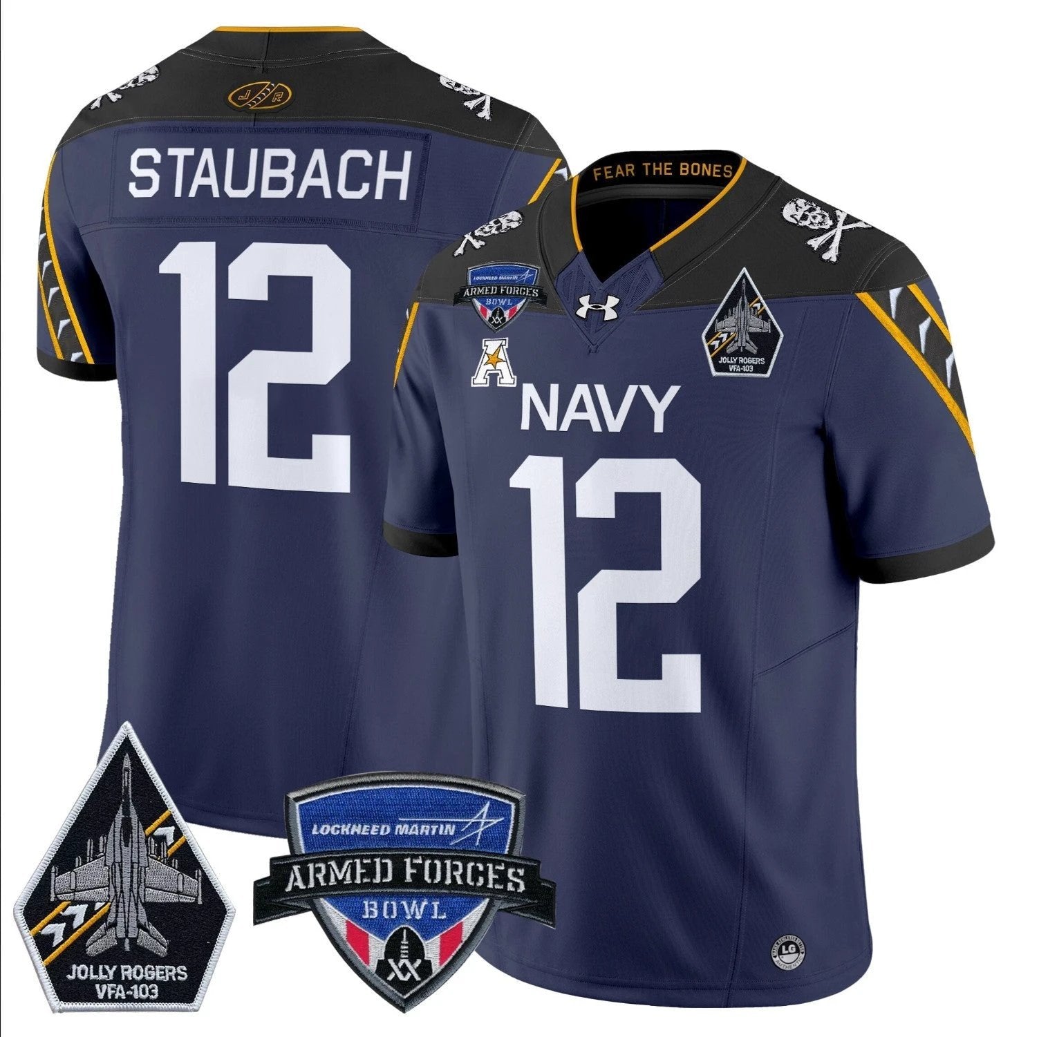 Roger Staubach Jersey #12 Navy Midshipmen 2025 Armed Forces Bowl Patch Navy by My Store